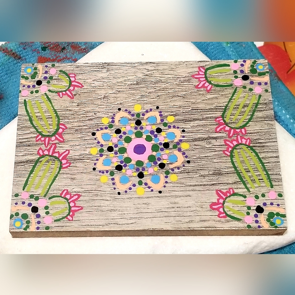 Cactus mandala painting